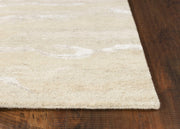 3'x5' Ivory Industrial Style Hand Tufted Wool With Viscose Highlights Indoor Area Rug