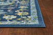 2'x7' Teal All Over Floral Runner Rug