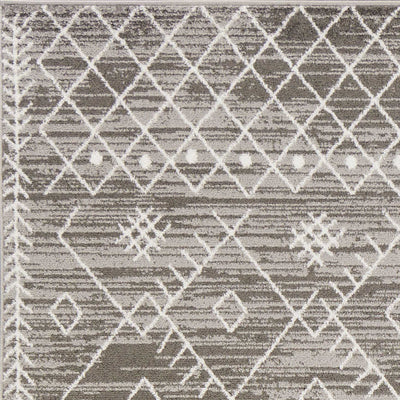 9'x13' Grey Machine Woven Scandinavian Indoor Area Rug