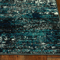 8'x11' Grey Blue Machine Woven Abstract Industrial Style Indoor Area Rug