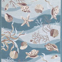 3' x 5' Seafoam Corals and Shells Area Rug