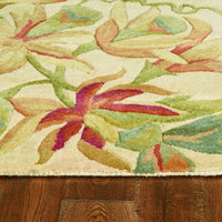 5'x8' Ivory Hand Tufted Tropical Plants Indoor Area Rug