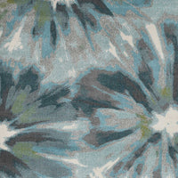 5' x 8' Teal Tropical Flower Indoor Area Rug