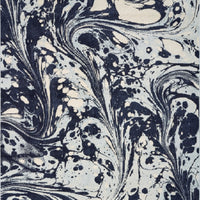 7'x10' Blue Machine Woven Abstract Marble Indoor Area Rug
