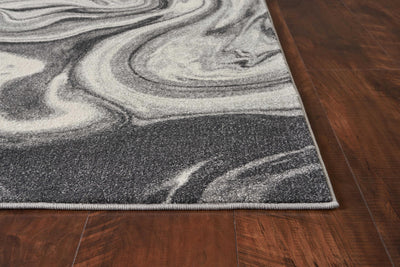 3'x5' Grey Polypropylene Area Rug