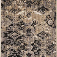 8'x10' Ivory Beige Machine Woven Distressed Traditional Indoor Area Rug