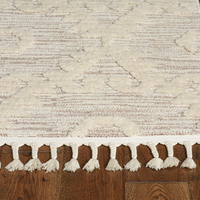 94" X 130" X 0.25" Ivory Beige Polyester Rug
