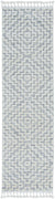 3' x 5' Ivory Grey Zigzag Diamonds Area Rug with Fringe