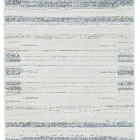 5' x 8' Ivory or Grey Abstract Brushstrokes Indoor Area Rug with Fringe
