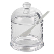 6" Mouth Blown Crystal Jam or Honey Jar with Ceramic Spoon