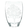 12" Mouth Blown Frosted Crystal European Made Tree Of Life Vase