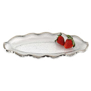 14" Mouth Blown Wavy Edge Silver Platter