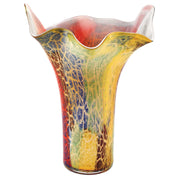 17" MultiColor Glass Napkin Shape Mouth Blown Vase