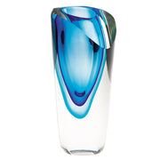 9" Blue Art Glass Vase