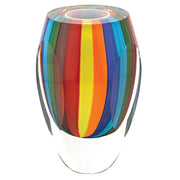 6" MultiColor Art Glass Vase