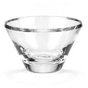 8" Mouth Blown Crystal European Made Beveled Edge Bowl