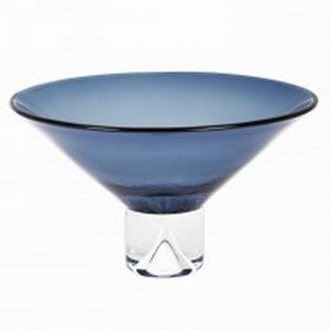 12" Mouth Blown Crystal Midnight Blue Centerpiece Bowl