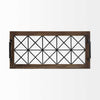 Brown Wood With Geometrically Metal Frame And Glass Bottom Tray