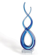 9" Blue Art Glass Centerpiece