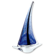 9" Blue Art Glass Sailboat