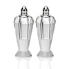 Handcrafted Optical Crystal and Silver Pair of Salt and Pepper Shakers