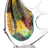 16" MultiColor Glass Art Angel Fish Centerpiece