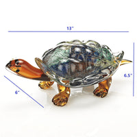 6" Mouth Blown Turtle Art Glass