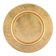 13" Hand Crafted Glass Charger with Gold Rim Finish