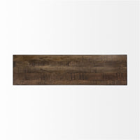 Rectangular Mango Wood-Medium Brown Top And Black Iron Base Accent Bench
