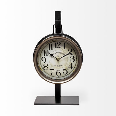 Metallic Brown Metal Hanging Desk-Table Clock