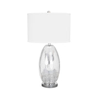 Set of 2 Silver Crackled Glass Table Lamp