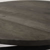 40.5" Round Solid Wood Top Black Metal Base Coffee Table
