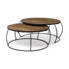 S-2 41" &amp; 38" Round Wood Top Nesting Coffee Tables