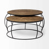 S-2 41" &amp; 38" Round Wood Top Nesting Coffee Tables