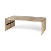 Rectangular Solid Wood Top And Base Coffee Table
