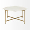 Hexagon White Marble Top and Gold Metal Base Coffee Table