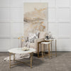 Hexagon White Marble Top and Gold Metal Base Coffee Table