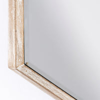 V Shaped Wooden Frame Wall Mirror w- Clear Glass