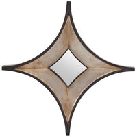 Star Champagne Wood Frame Wall Mirror