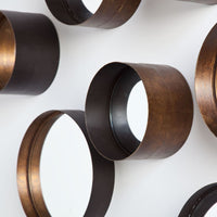 Set of 8 Brown Metal Wall Mirrors