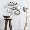 Set of 8 Brown Metal Wall Mirrors
