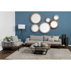 COG 17" Round White Wood Frame Wall Mirror