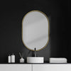 Oval Gold Metal Frame Wall Mirror