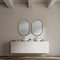 Oval Gold Metal Frame Wall Mirror