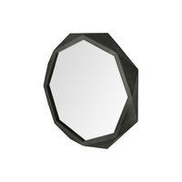 32" Octagon Black Wood Frame Wall Mirror