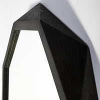 32" Octagon Black Wood Frame Wall Mirror