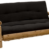 83" Black 100% Cotton And Wood Brown Sleeper Sleeper Sofa