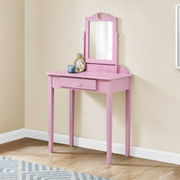 Pink Vanity Mirror and Storage Drawer