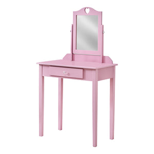 Pink Vanity Mirror and Storage Drawer