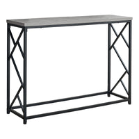 44" Rectangular GreywithBlack Metal Hall Console Accent Table